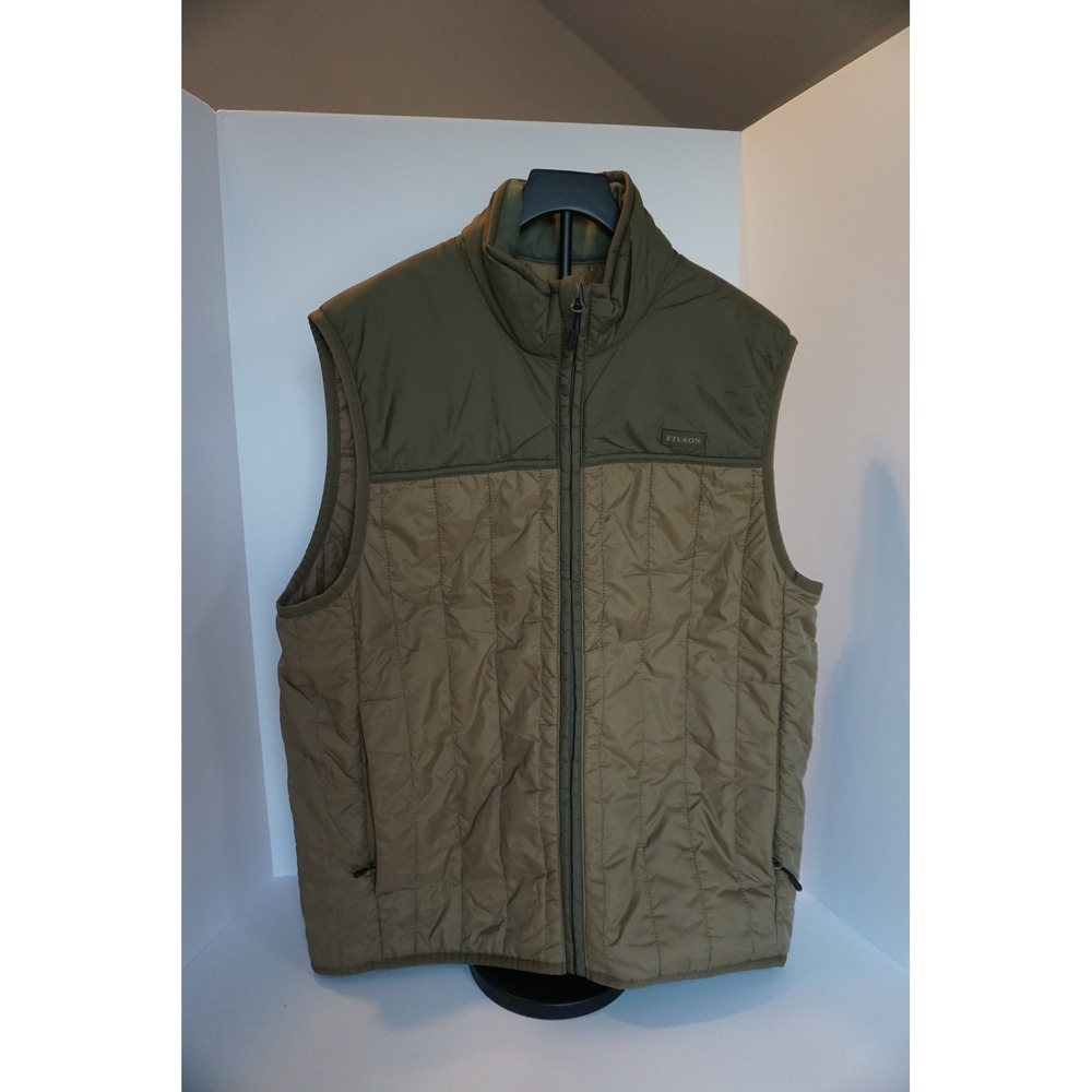 Filson Ultralight Vest Mens Large Olive Tan Quilted PrimaLoft Gold Vest KC.1251